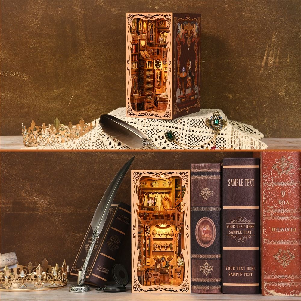 Duchess Wardrobe Book Nook Kit – Miniature Victorian Bookshelf Insert - taleblocks