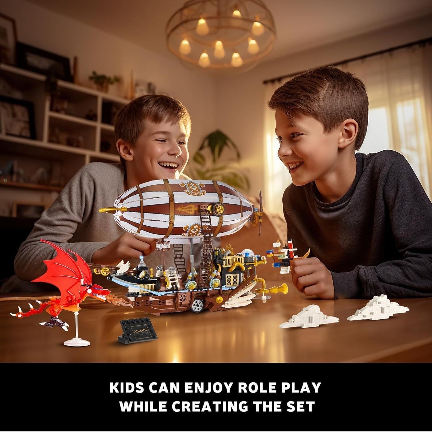 Set Aeronave Steampunk – Kit de Construcción bloques para Adultos y Coleccionistas - taleblocks