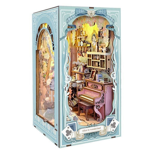 Alice’s Tea Party Diary Book Nook Kit – Miniature Fantasy Bookshelf Insert - taleblocks