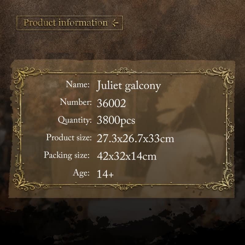 Balcón de Julieta. Romeo y Julieta – Set de Construcción Arquitectónico de 3800 Piezas - taleblocks