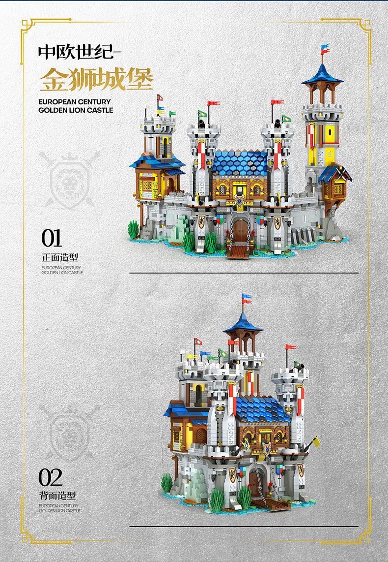 Castillo Golden Lion – Set Medieval Reobrix 2.722 piezas - taleblocks