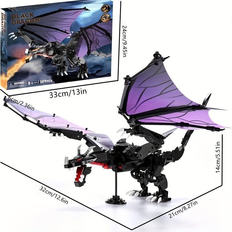 Dragón Negro – Set de Construcción 589 Piezas (Edad 8+) - taleblocks