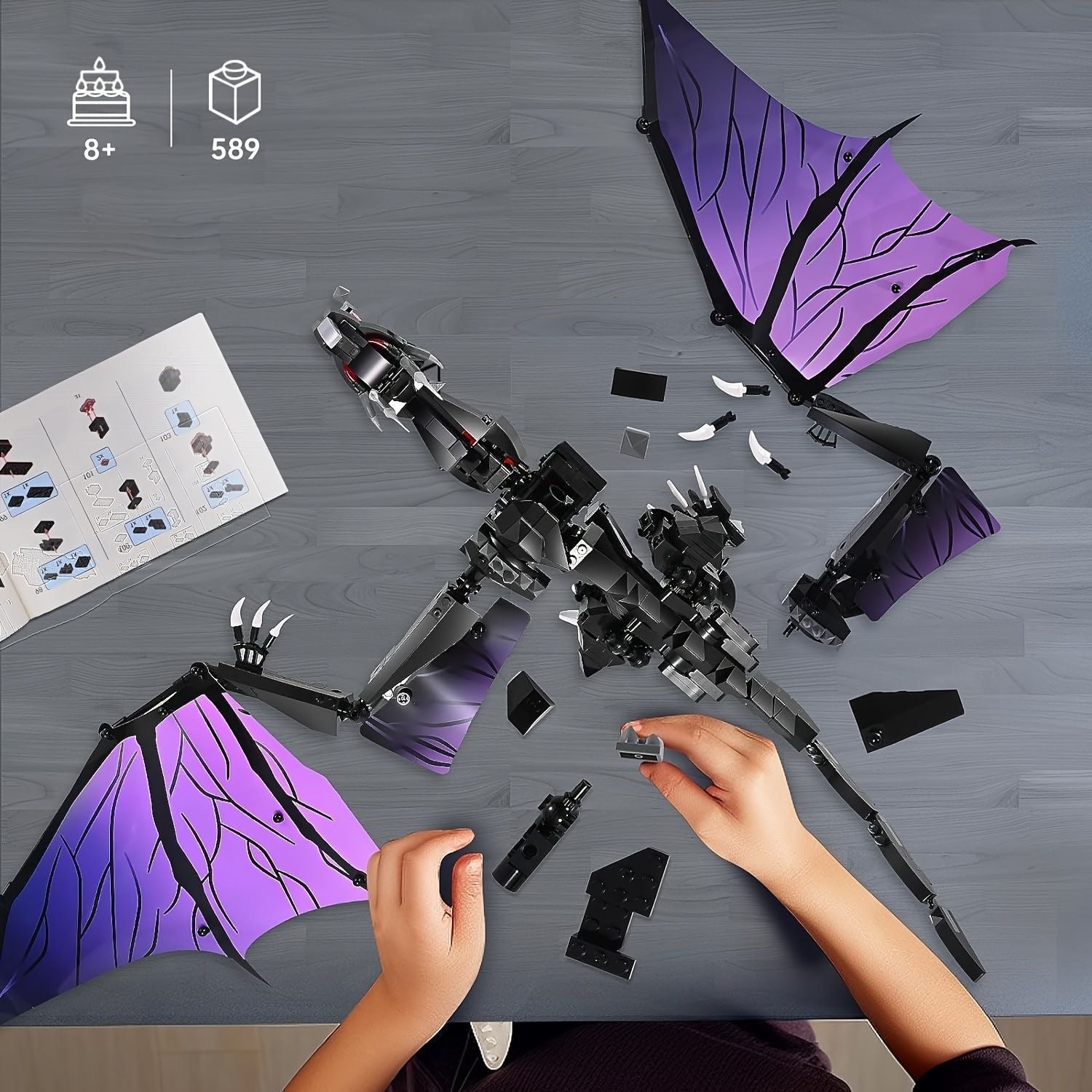 Dragón Negro – Set de Construcción 589 Piezas (Edad 8+) - taleblocks