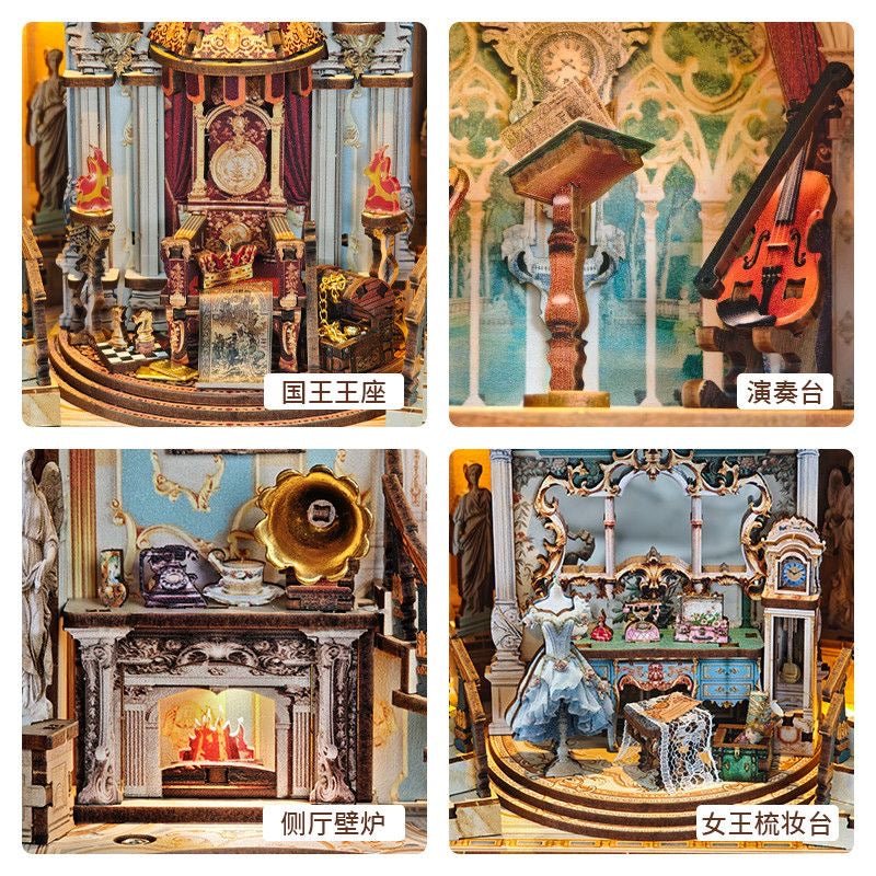 Dreamland Theater Book Nook Kit – Miniature Victorian Bookshelf Insert - taleblocks