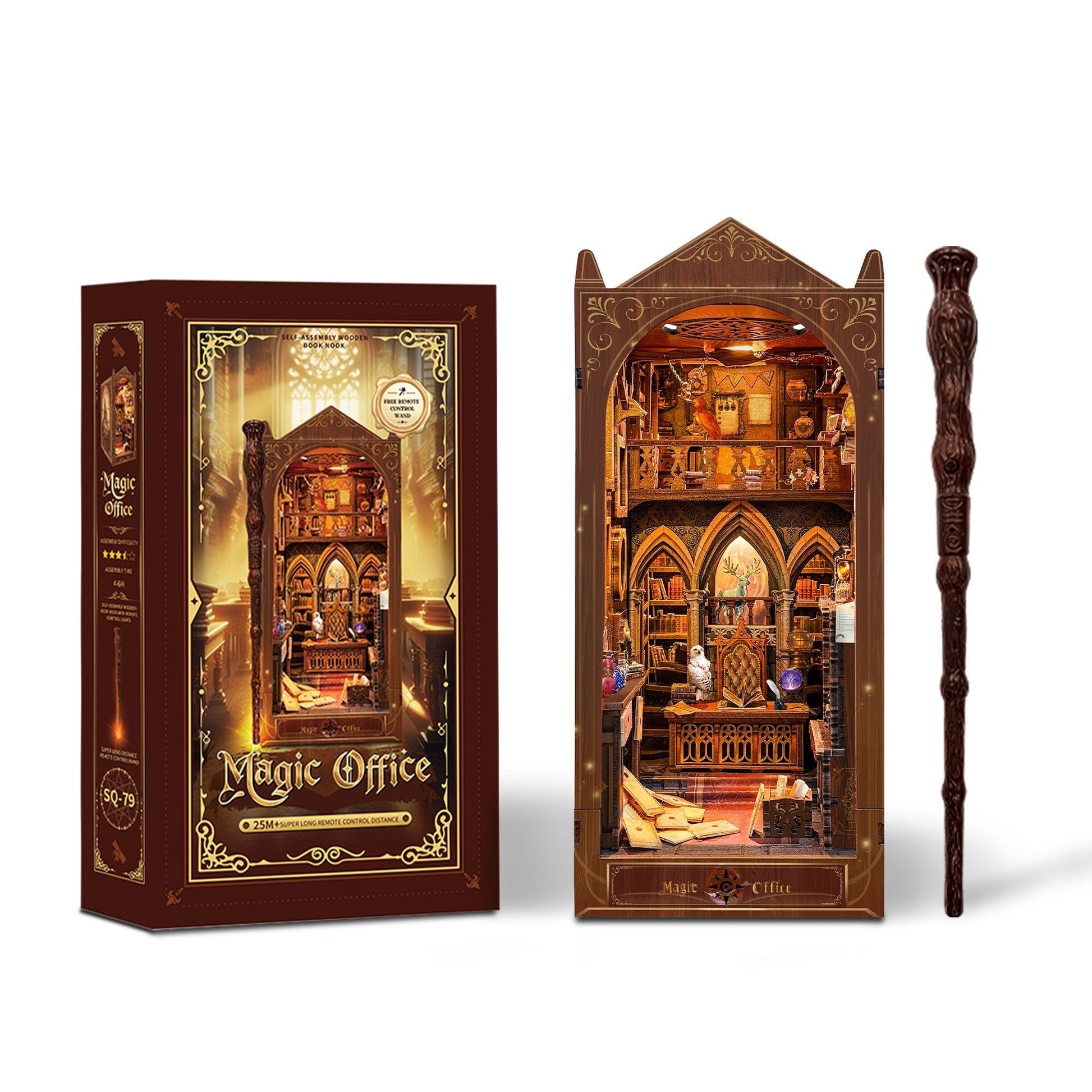 Magic Abode Book Nook Kit – Miniature Fantasy Library Bookshelf Insert - taleblocks