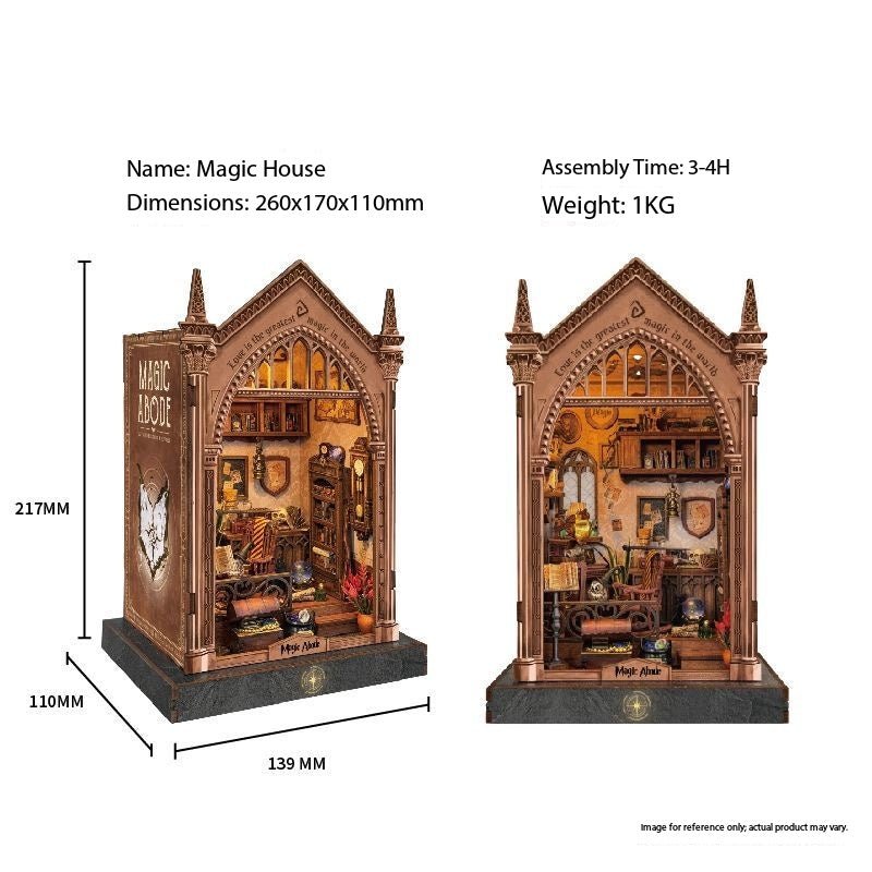 Magic House Book Nook Kit – Miniature Fantasy Bookshelf Insert - taleblocks