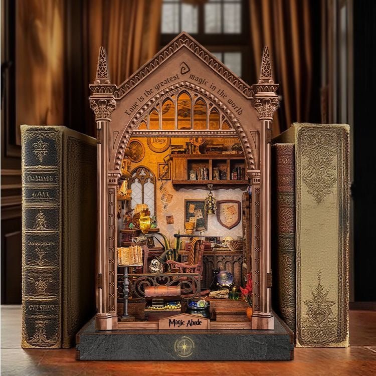 Magic House Book Nook Kit – Miniature Fantasy Bookshelf Insert - taleblocks