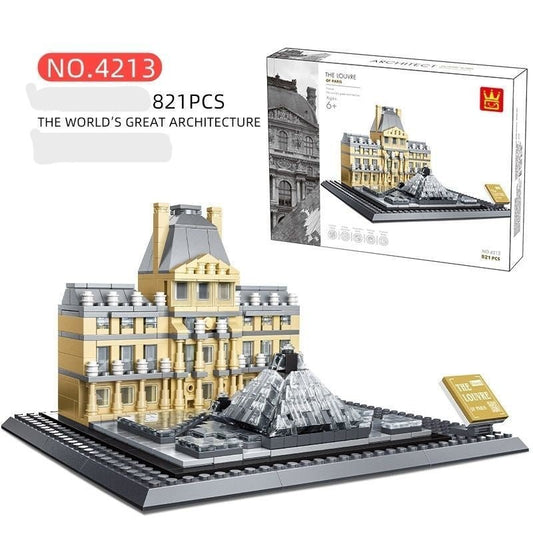 Museo del Louvre de París – Set de Bloques Arquitectónicos 821 Piezas (Modelo WANGE 4213) - taleblocks