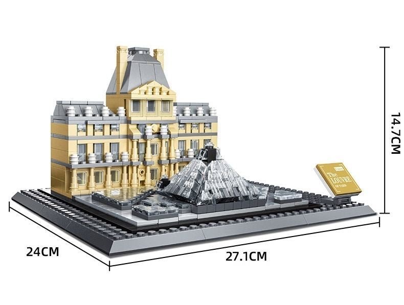 Museo del Louvre de París – Set de Bloques Arquitectónicos 821 Piezas (Modelo WANGE 4213) - taleblocks