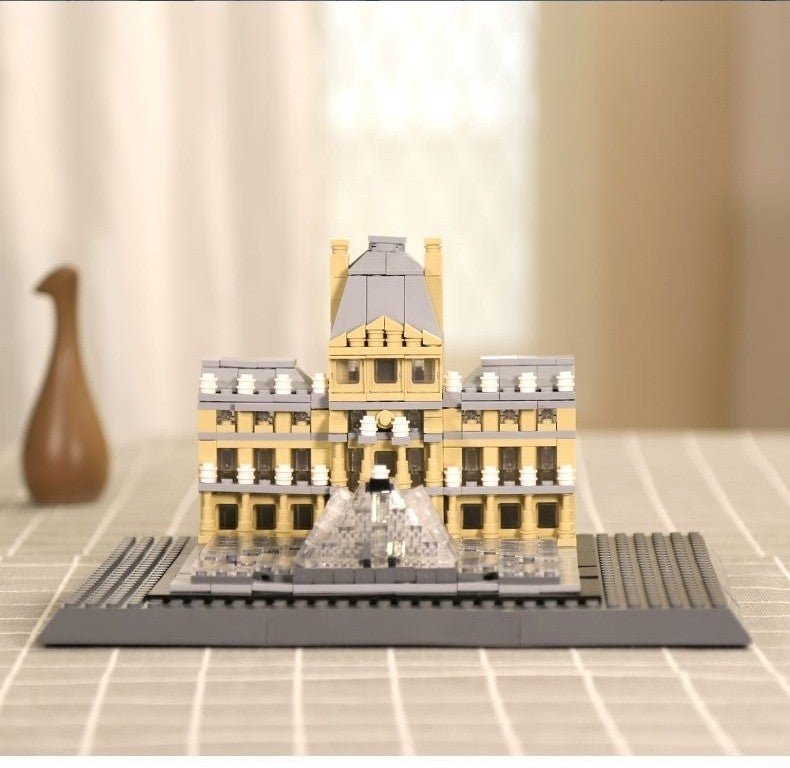 Museo del Louvre de París – Set de Bloques Arquitectónicos 821 Piezas (Modelo WANGE 4213) - taleblocks
