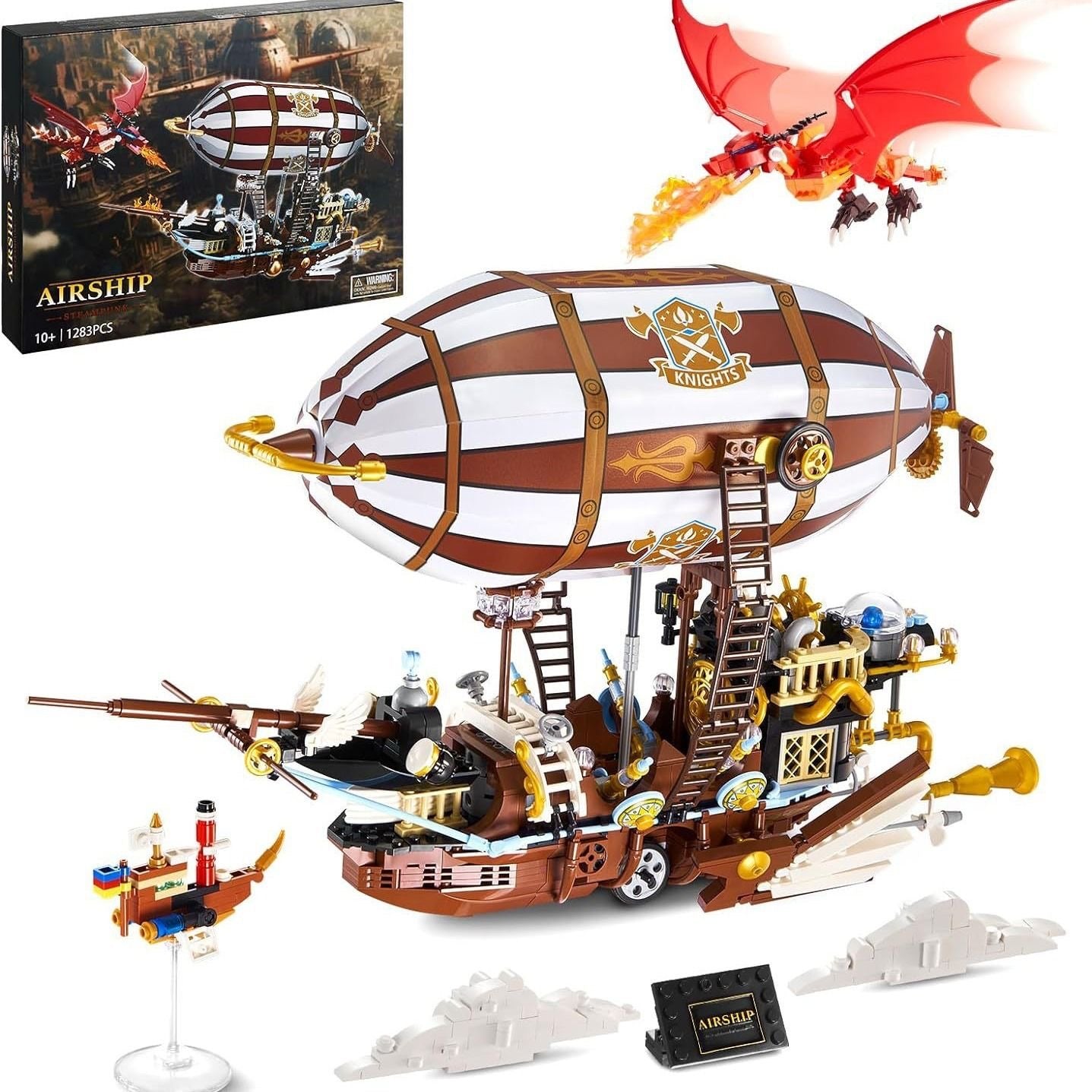 Set Aeronave Steampunk – Kit de Construcción bloques para Adultos y Coleccionistas - taleblocks
