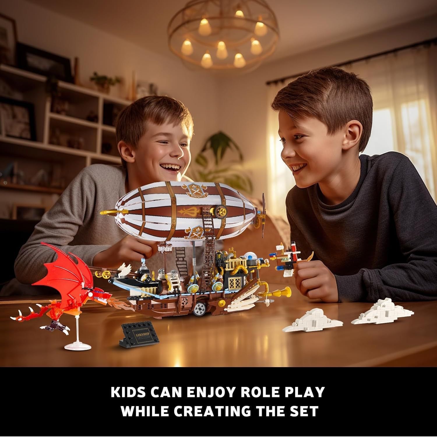 Set Aeronave Steampunk – Kit de Construcción bloques para Adultos y Coleccionistas - taleblocks