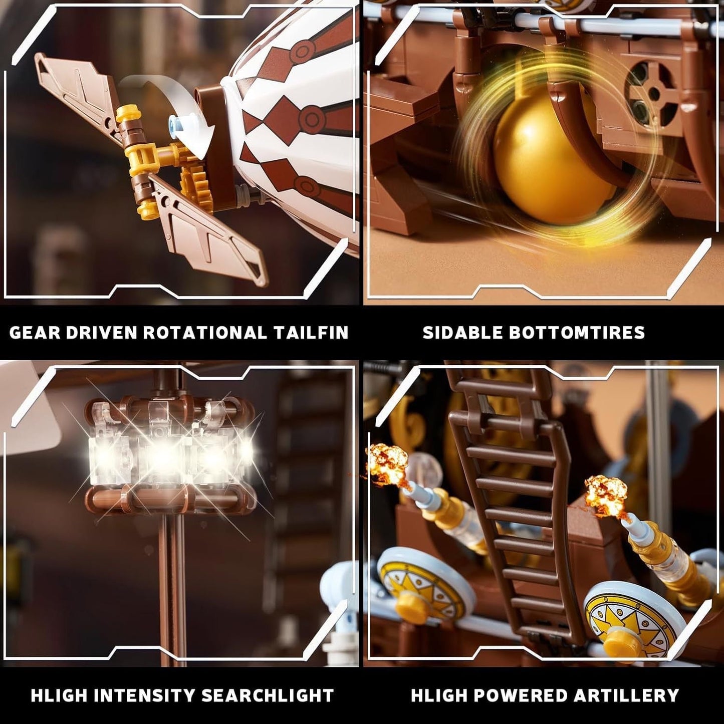 Set Aeronave Steampunk – Kit de Construcción bloques para Adultos y Coleccionistas - taleblocks