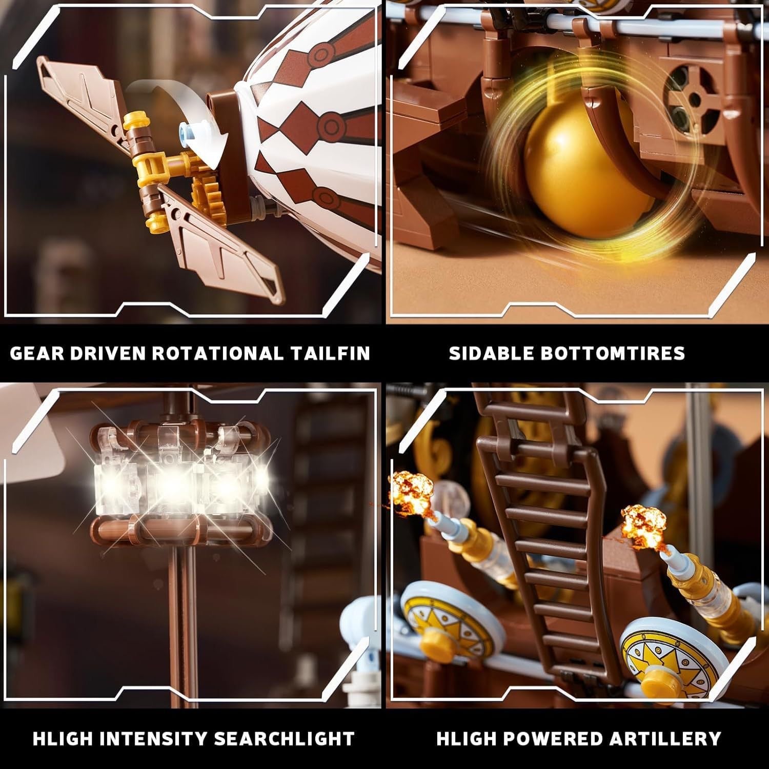 Set Aeronave Steampunk – Kit de Construcción bloques para Adultos y Coleccionistas - taleblocks