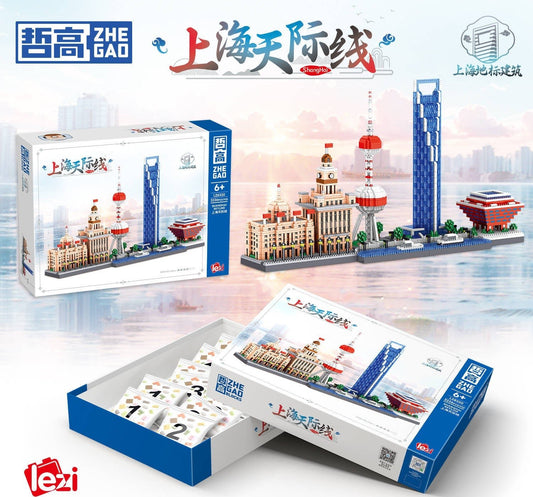 Skyline de Shanghái – Set de Bloques Arquitectónicos (ZHEGAO LZ8320) - taleblocks